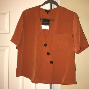 Topshop asymmetric button blouse